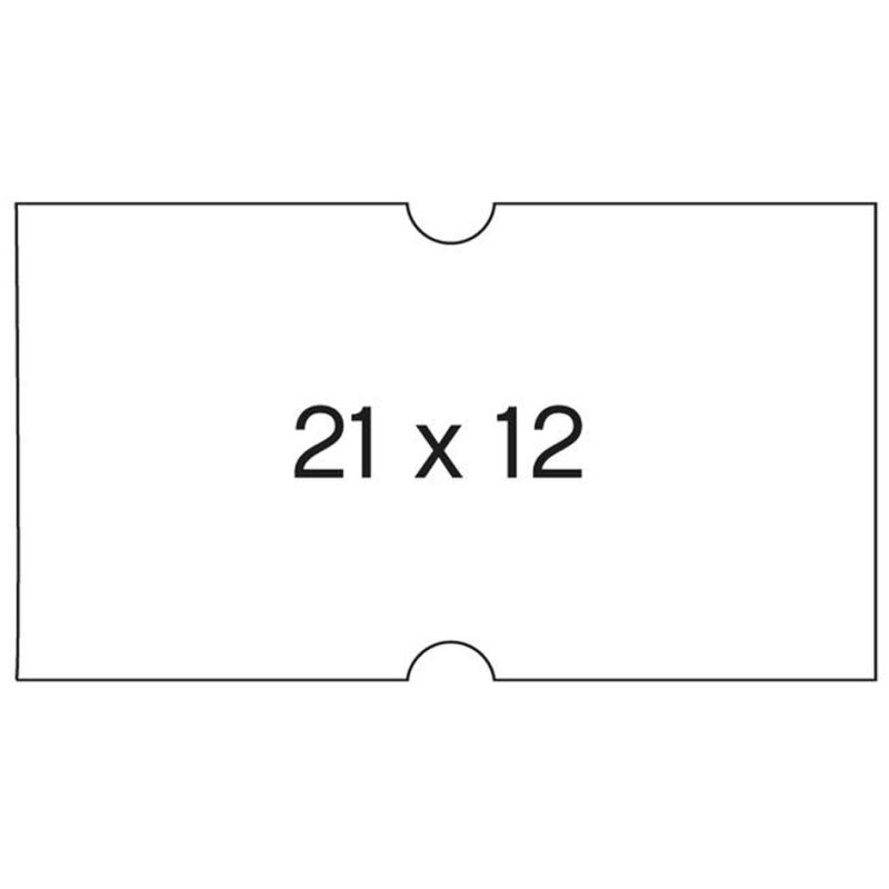 APLI prijsetiketten voor prijstang, 21 × 12 mm, wit, 6 rollen